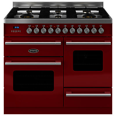 Britannia RC-10XGG-DE Delphi Dual Fuel Range Cooker Gloss Red Britannia RC-10XGG-DE Delphi Dual Fuel Range Cooker Gloss Red